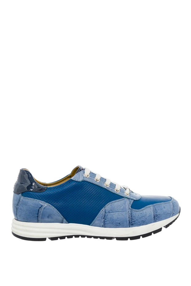 Tardini man sneakers in leather and alligator blue for men buy with prices and photos 145409 - photo 1