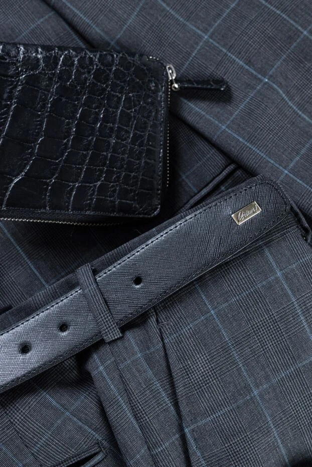 Brioni classic men's belt made of saffiano leather, black 145435 - photo 3