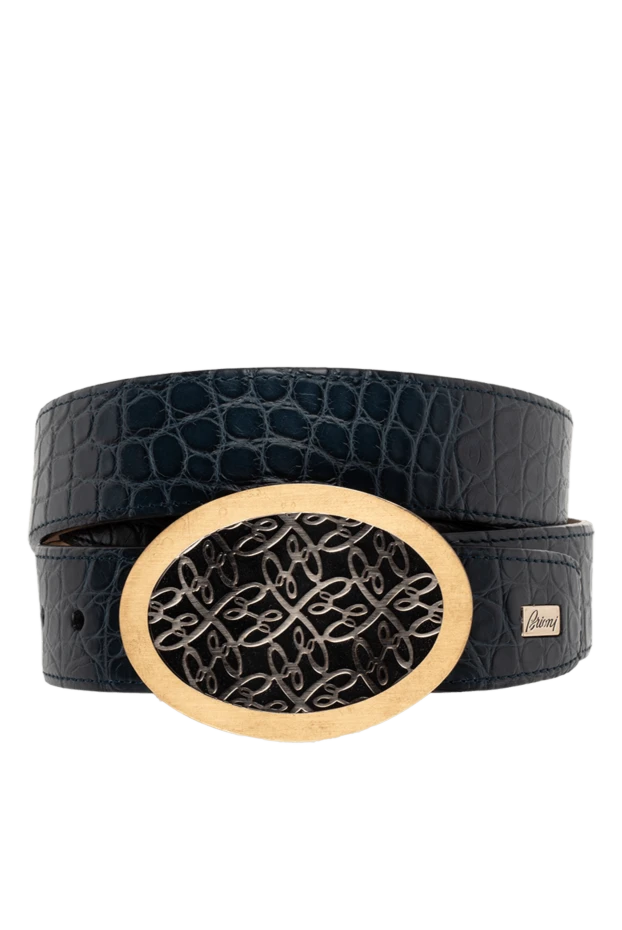 Brioni crocodile leather belt blue for men 145440 - photo 1