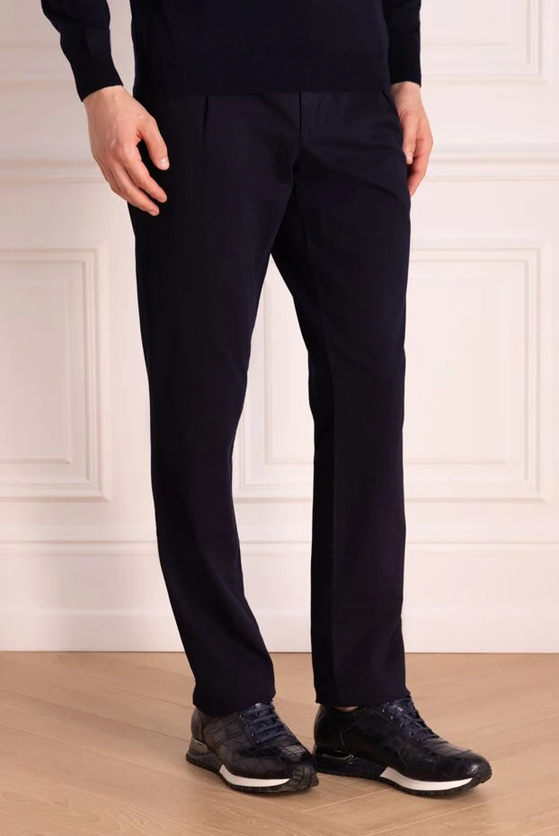 Zilli man blue cotton and silk trousers for men buy with prices and photos 145453 - photo 2