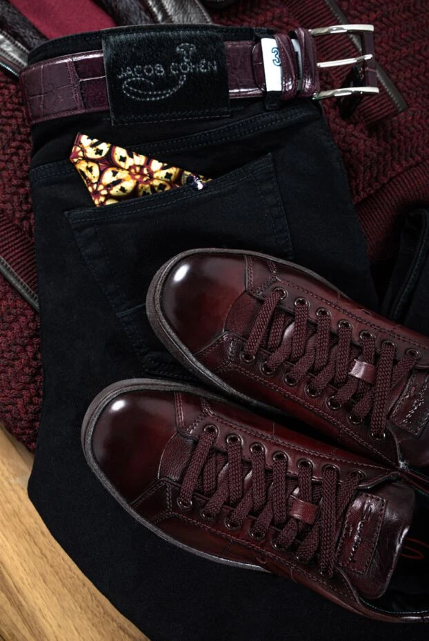 Tardini crocodile leather belt purple for men 145464 - photo 2