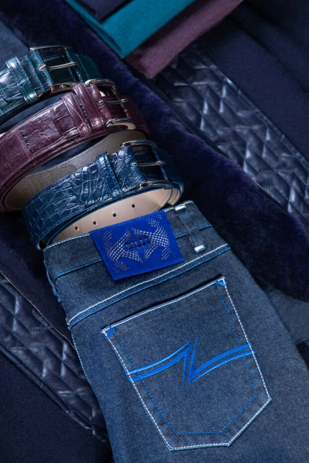 Tardini crocodile leather belt purple for men 145464 - photo 3