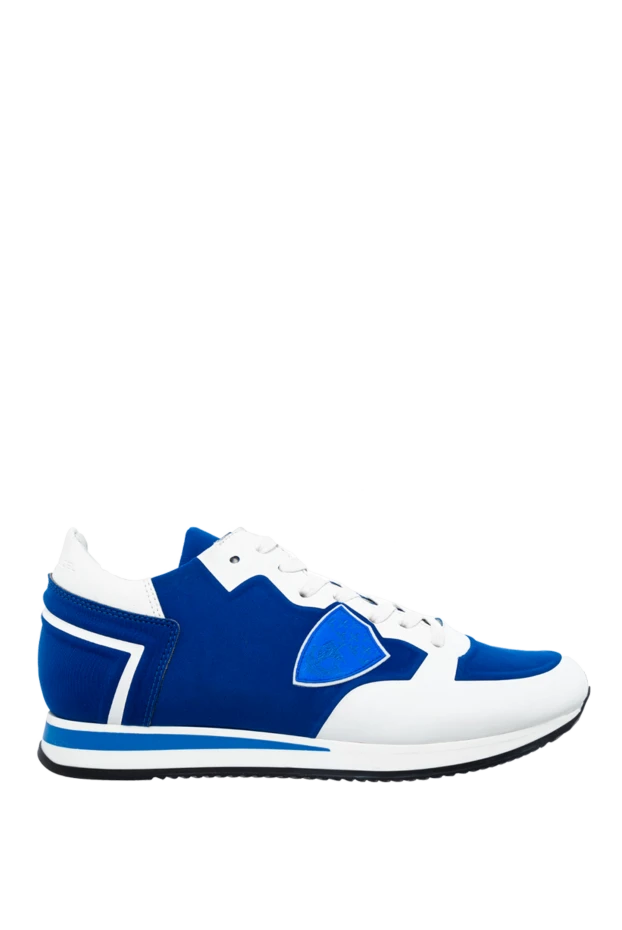 Philippe Model blue leather and textile sneakers for men 145469 - photo 1