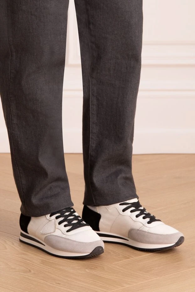 Philippe Model man sneakers in leather and textile white for men buy with prices and photos 145475 - photo 2