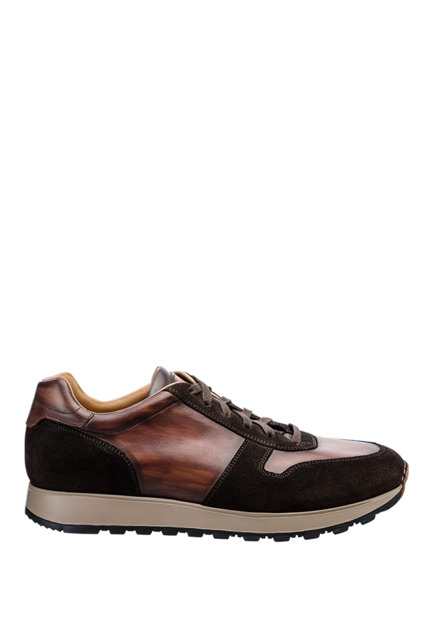 Magnanni brown leather and suede sneakers for men 145479 - photo 1