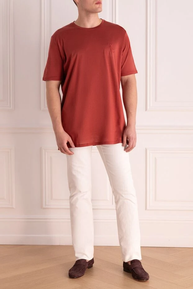 Billionaire red cotton t-shirt with simple decor 196960 - photo 2