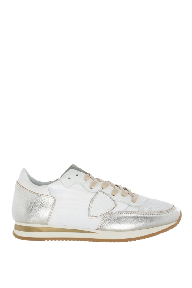 Philippe Model women's leather sneakers with silver inserts white 145526 - photo 1