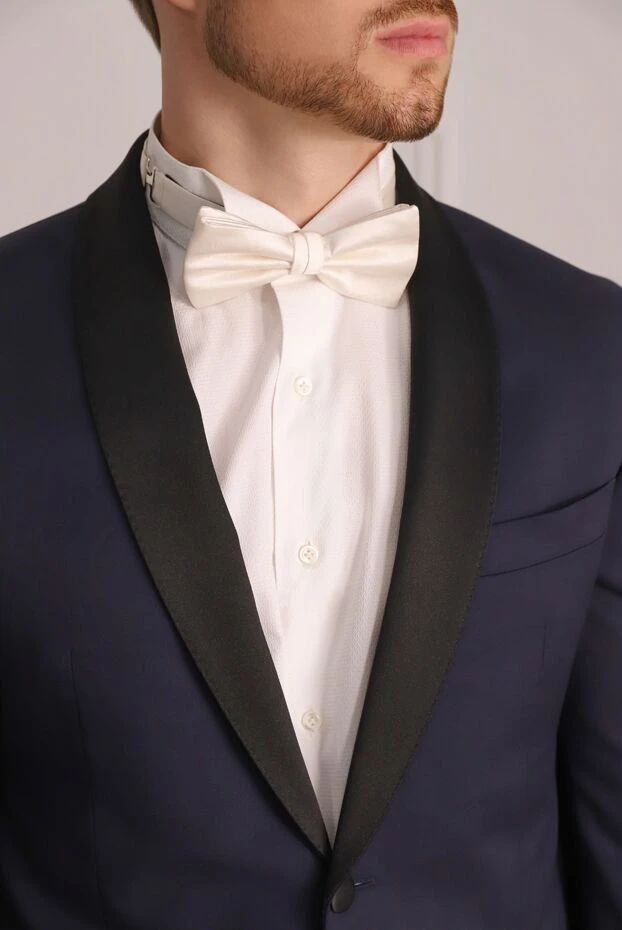 Canali man white silk the bow tie for men 145624 - photo 2