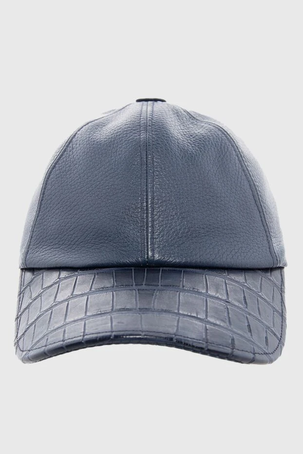Cesare di Napoli man cap made of crocodile leather and genuine leather, blue for men buy with prices and photos 146257 - photo 1