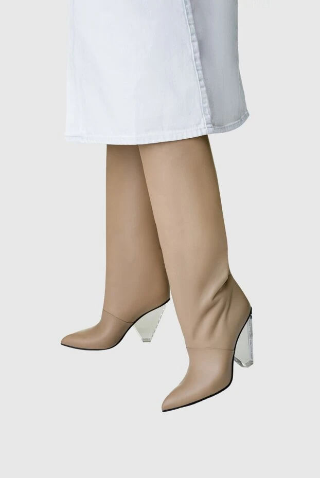 Balmain жіночі чоботи зі шкіри бежеві жіночі купити фото з цінами 146327 - фото 2