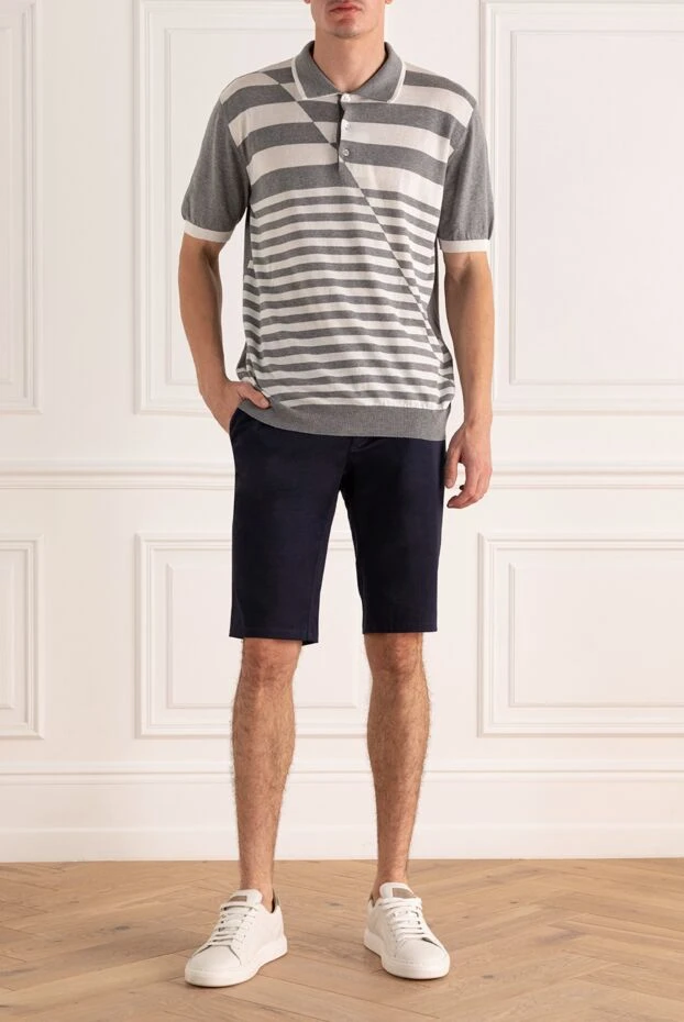 Zilli men's summer shorts in deep blue with flap pockets 197115 - photo 2