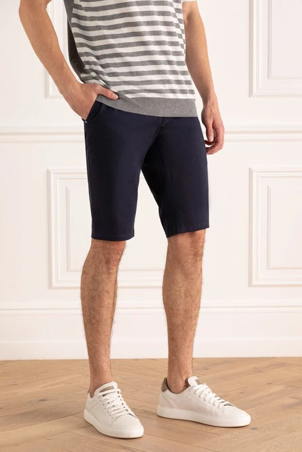 Zilli men's summer shorts in deep blue with flap pockets 197115 - photo 3