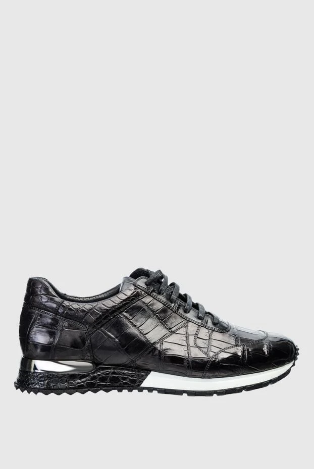 Cesare di Napoli мужские кроссовки из кожи крокодила черные мужские купить с ценами и фото 146536 - фото 1