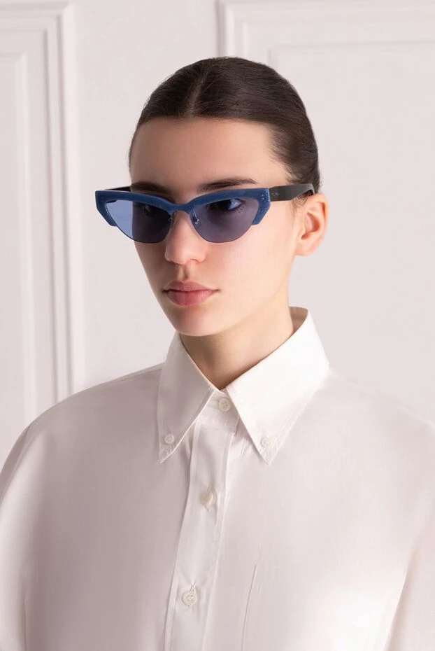 Miu Miu женские очки из пластика и металла синие женские купить с ценами и фото 146625 - фото 2