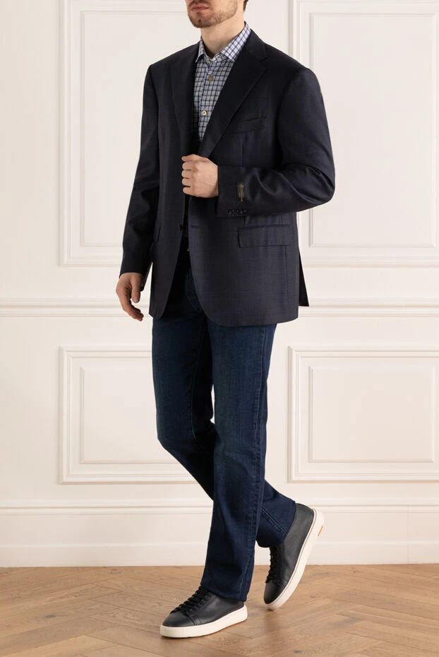 Corneliani мужские пиджак из шерсти синий мужской купить с ценами и фото 146659 - фото 2