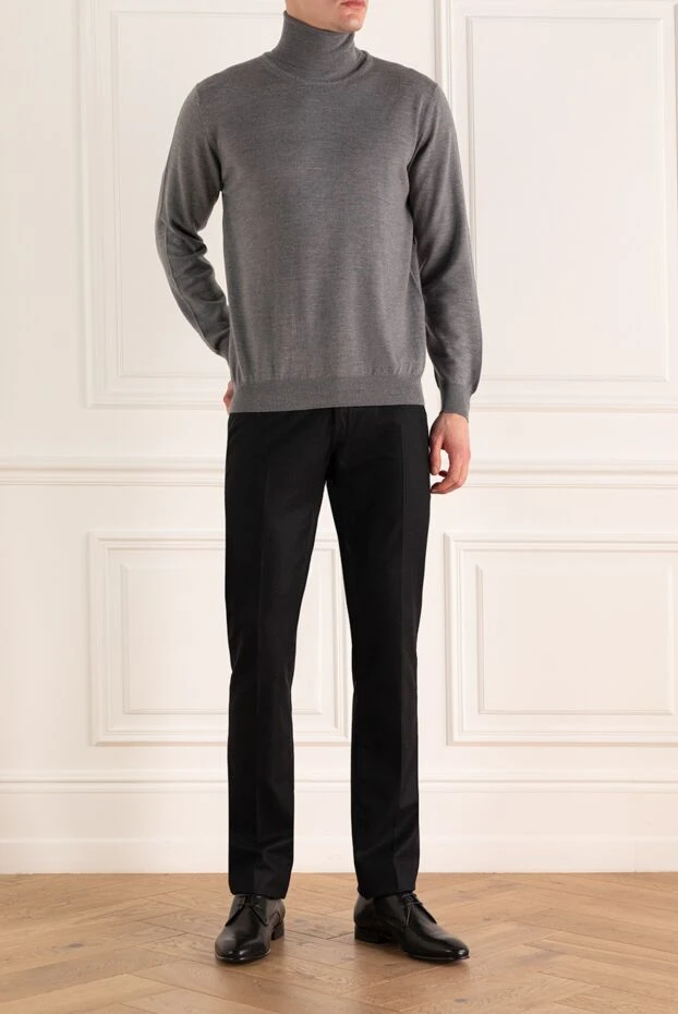 Corneliani мужские брюки из шерсти черные мужские купить с ценами и фото 146670 - фото 2