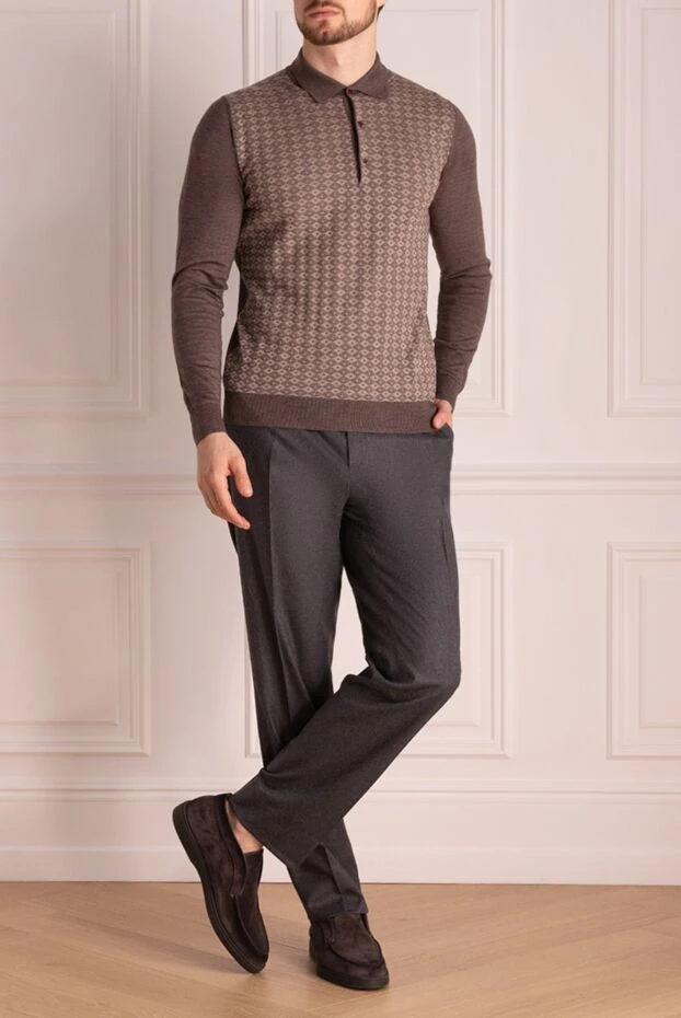 Corneliani man gray wool and cashmere trousers for men buy with prices and photos 146674 - photo 2