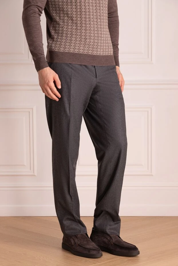 Corneliani man gray wool and cashmere trousers for men buy with prices and photos 146674 - photo 2