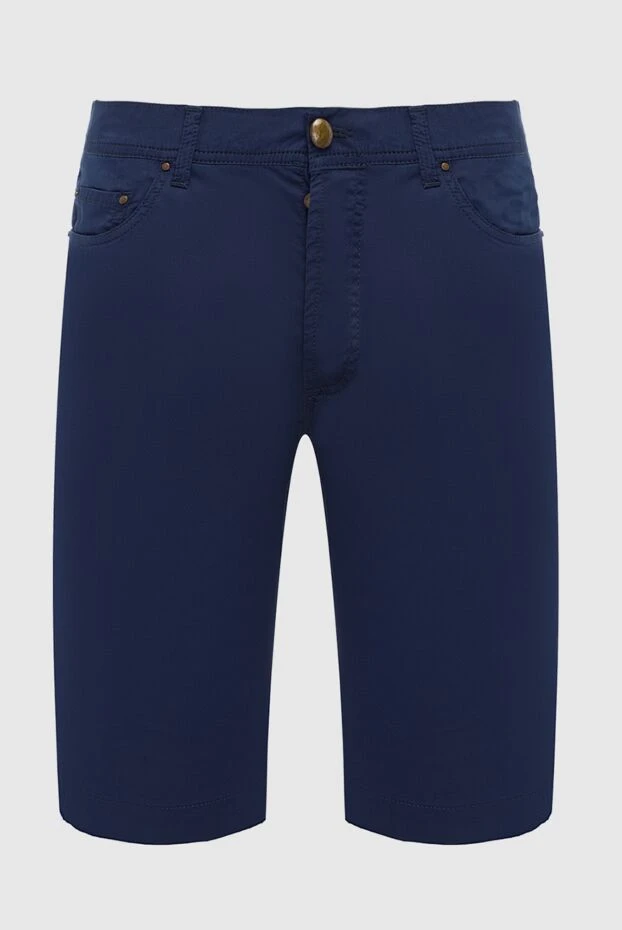 Marco Pescarolo мужские шорты из хлопка и эластана синие мужские купить с ценами и фото 146689 - фото 1