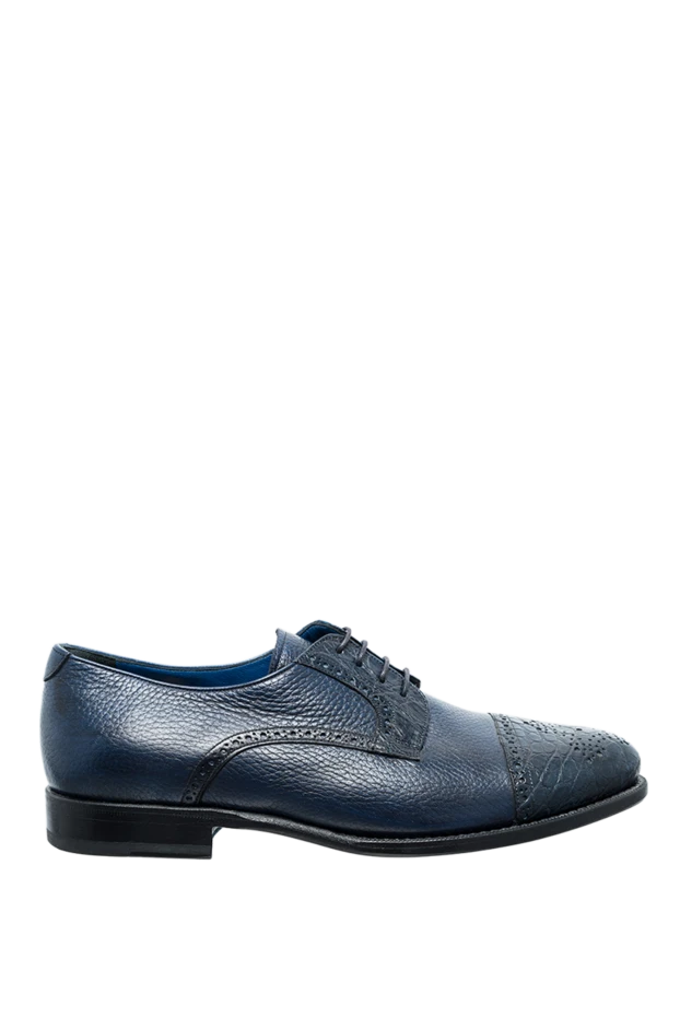 Cesare di Napoli man men's shoes made of leather and crocodile skin blue buy with prices and photos 146727 - photo 1