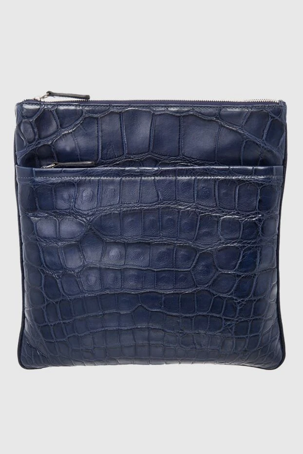 Cesare di Napoli shoulder bag from alligator leather blue men's blue 146750 - photo 1