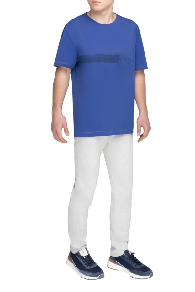 Bilancioni blue cotton t-shirt for men 196930 - photo 2
