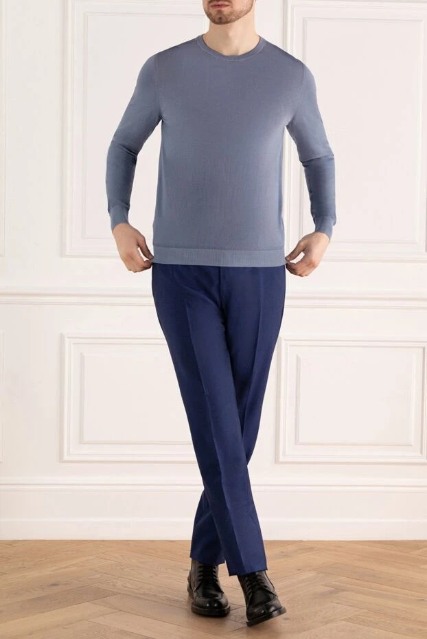 Bilancioni man blue cotton jumper for men 146798 - photo 2