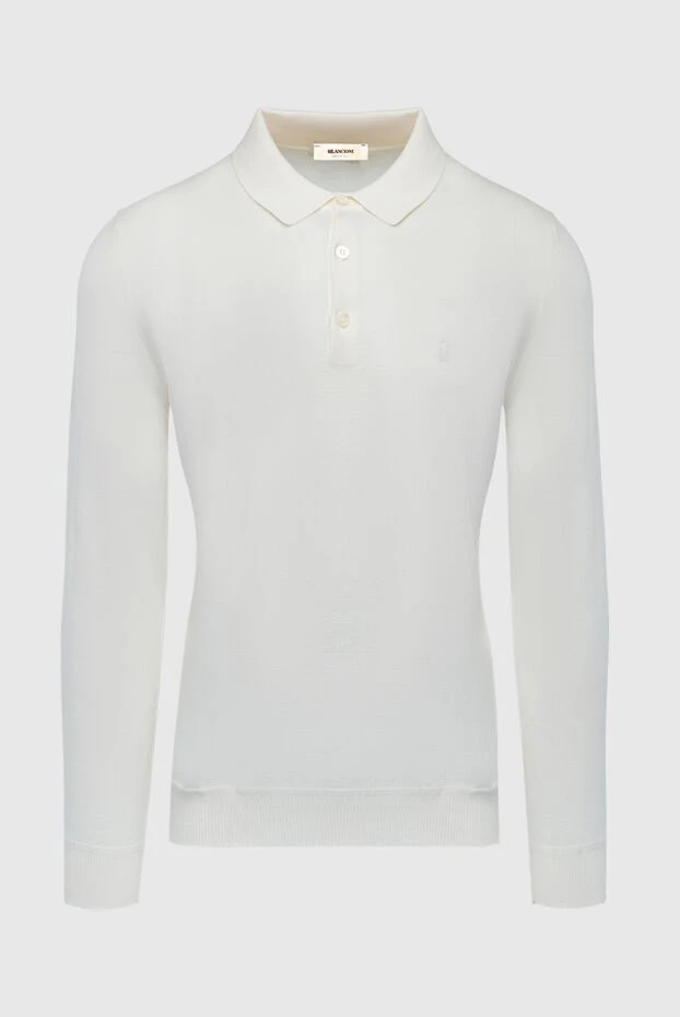 Bilancioni man long sleeve polo in silk and cotton white for men buy with prices and photos 146801 - photo 1