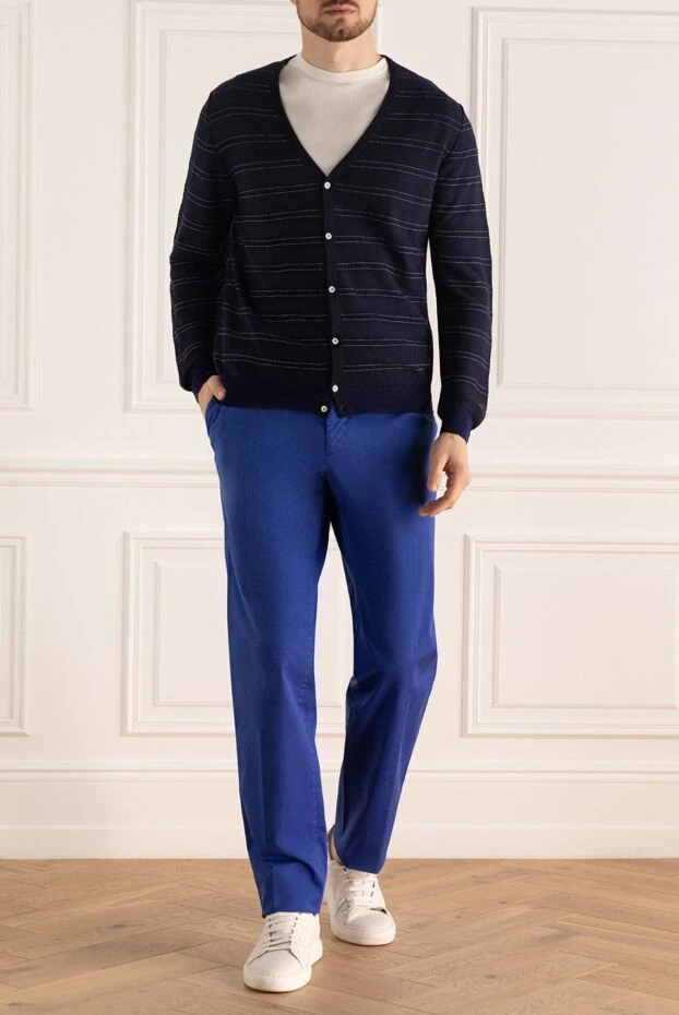 Bilancioni man blue cotton trousers for men 146819 - photo 2