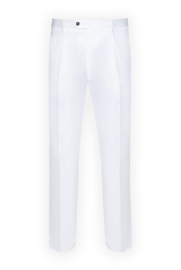 Bilancioni lightweight white cotton trousers for men with pleats 196576 - photo 1