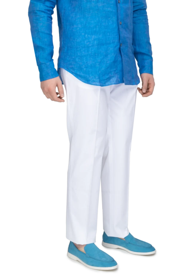 Bilancioni lightweight white cotton trousers for men with pleats 196576 - photo 3