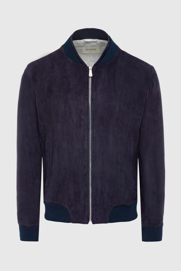 Bilancioni man blue suede and linen jacket for men buy with prices and photos 146834 - photo 1