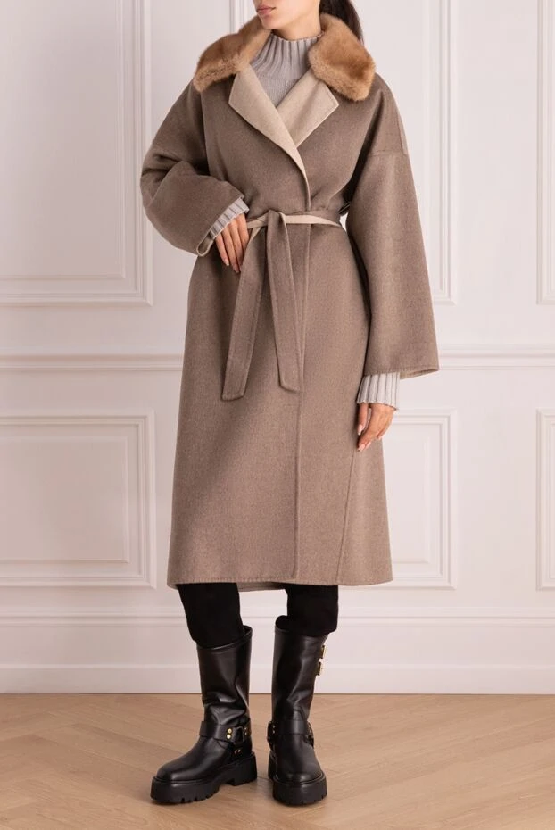 Bilancioni woman women's beige coat 146880 - photo 2