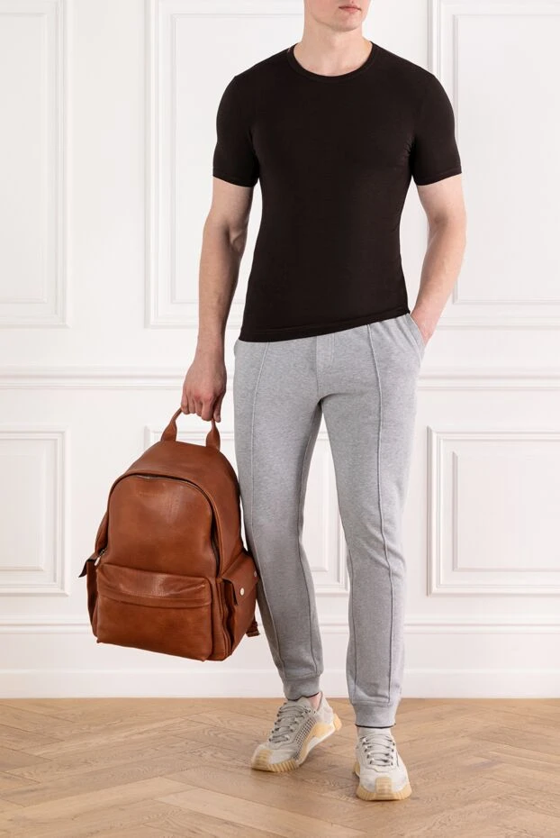 Dolce & Gabbana мужская бордовая хлопковая футболка 146895 - фото 2