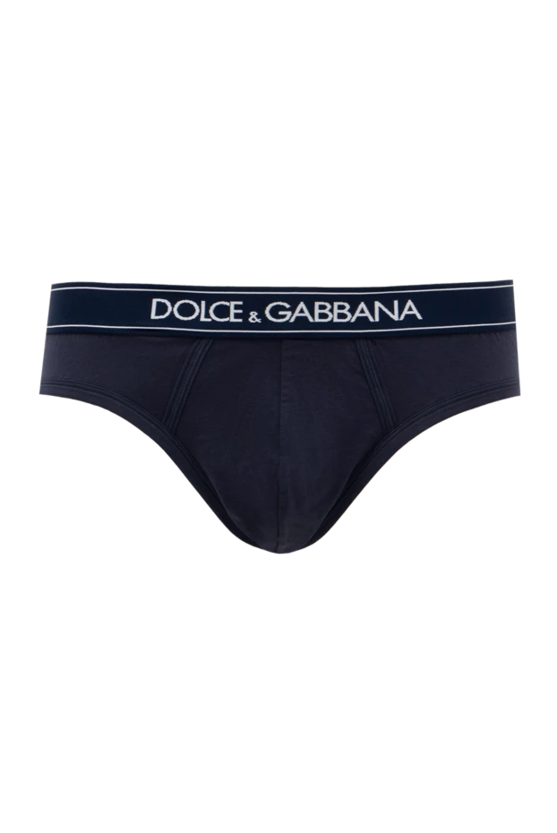 Dolce & Gabbana трусы брифы из хлопка и эластана синие мужские 146904 - фото 1