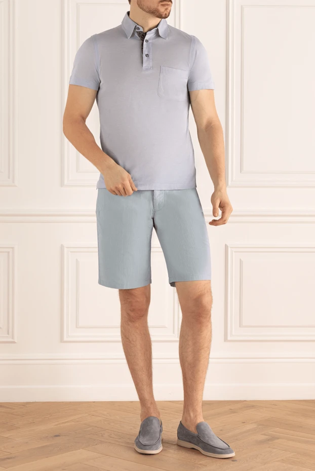 Armani мужские шорты из хлопка и полиэстера голубые мужские купить с ценами и фото 147021 - фото 2