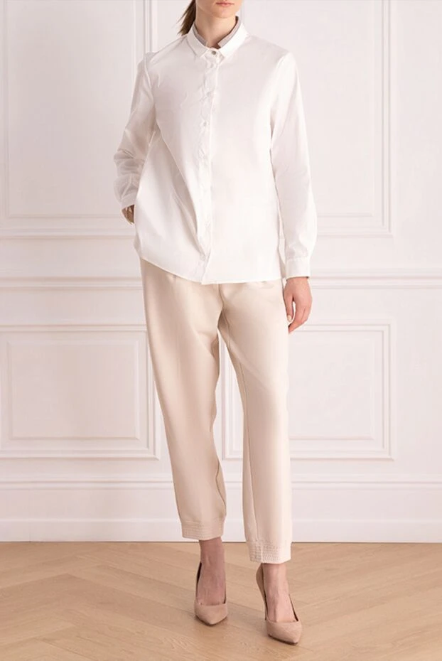 Peserico женские блуза из хлопка и полиамида белая женская купить с ценами и фото 147110 - фото 2