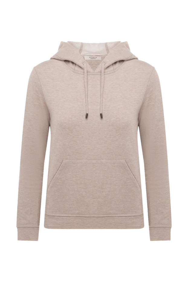 Peserico woman beige women's cotton and elastane hoodie 147115 - photo 1