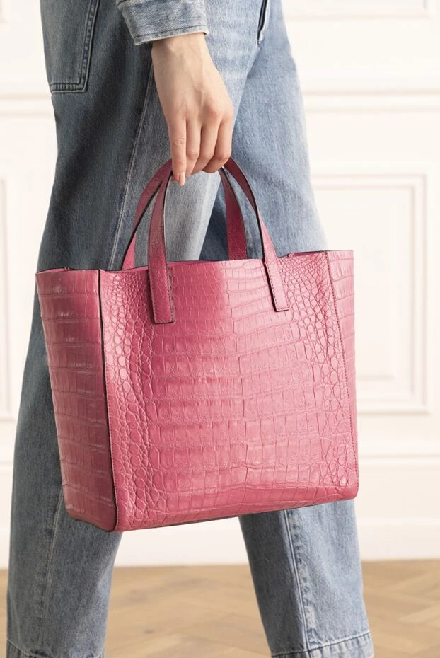 Parmeggiani woman pink leather bag for women 147142 - photo 2