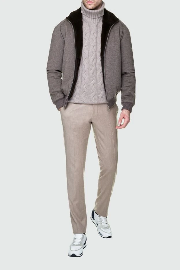 Cesare di Napoli man golf men's wool and cashmere beige buy with prices and photos 147153 - photo 2