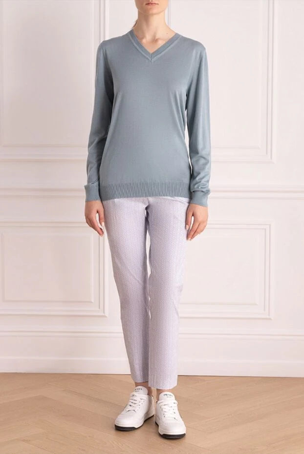 Cashmere & Silk Milano woman blue jumper for women buy with prices and photos 147159 - photo 2
