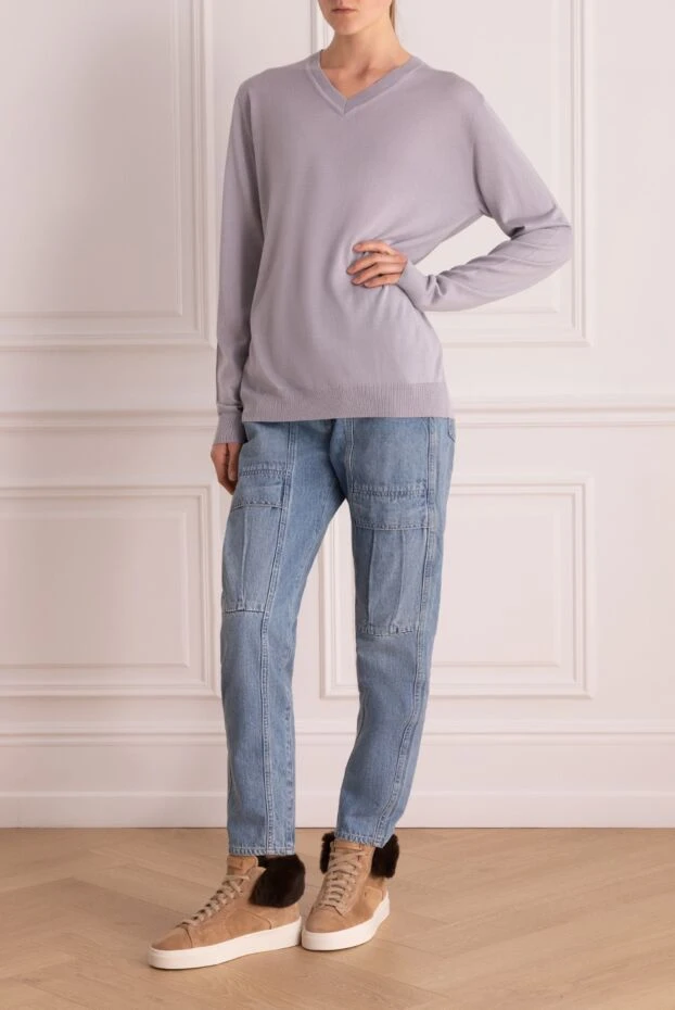 Cashmere & Silk Milano woman gray jumper for women buy with prices and photos 147161 - photo 2