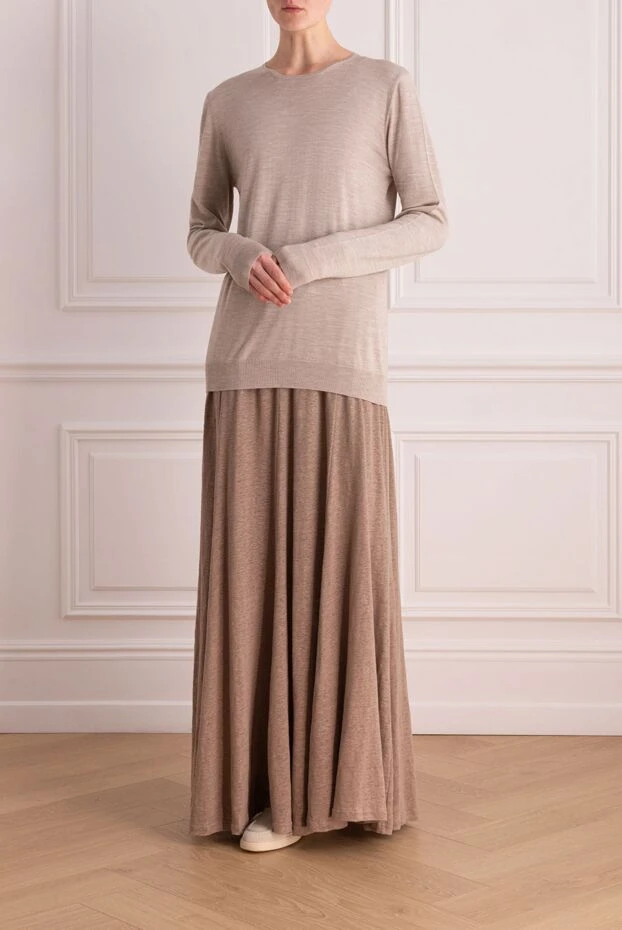 Cashmere & Silk Milano женские джемпер из шерсти бежевый женский купить с ценами и фото 147170 - фото 2