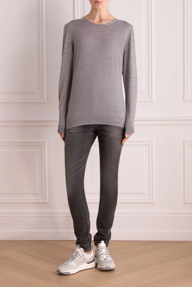 Cashmere & Silk Milano woman gray wool jumper for women buy with prices and photos 147172 - photo 2