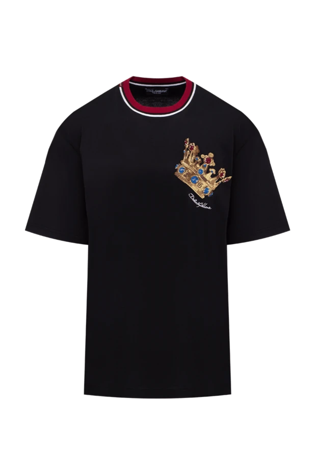 Dolce & Gabbana мужские футболка из хлопка черная мужская купить с ценами и фото 147216 - фото 1