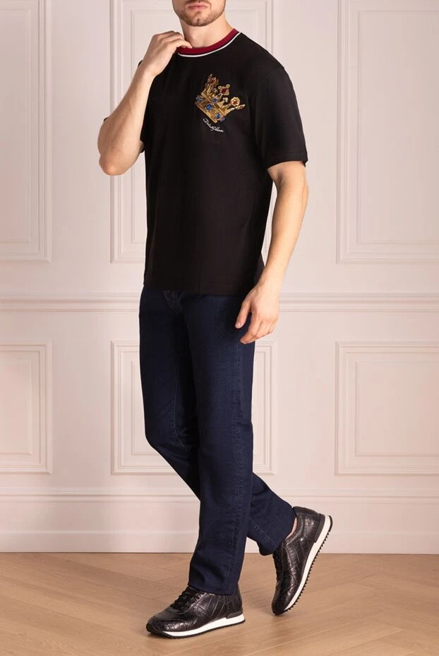 Dolce & Gabbana мужские футболка из хлопка черная мужская купить с ценами и фото 147216 - фото 2