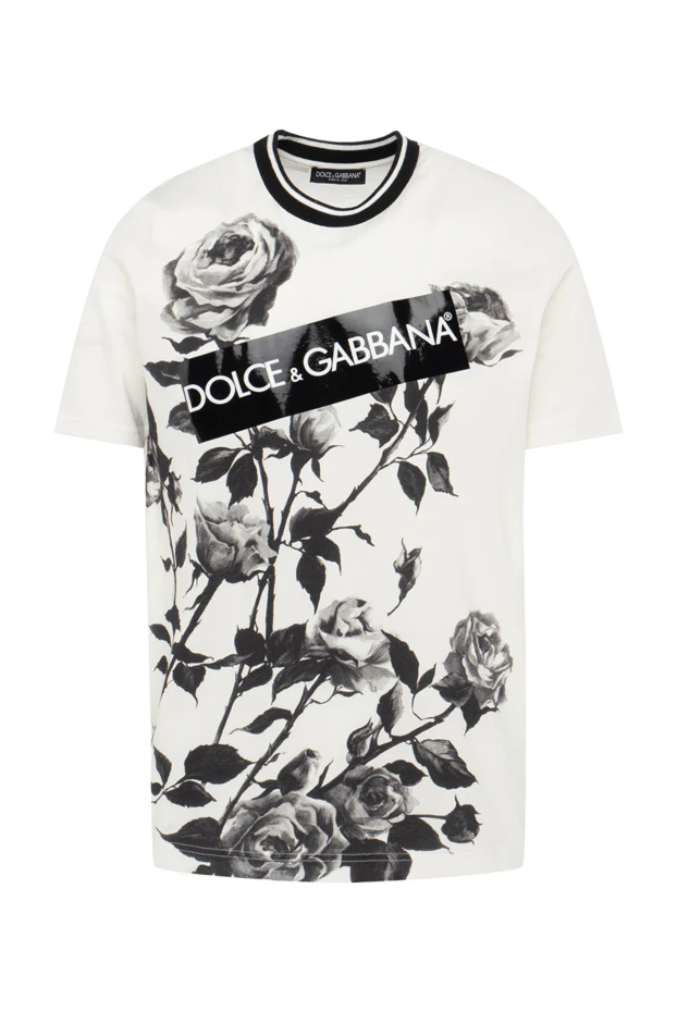 Dolce & Gabbana чоловічі футболка з бавовни біла чоловіча 147221 - фото 1