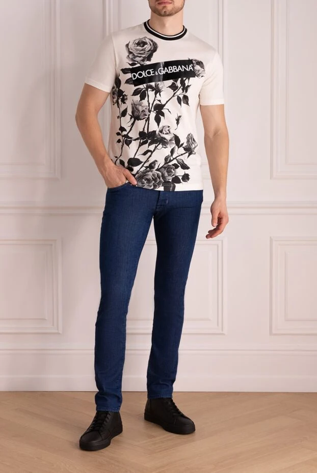 Dolce & Gabbana чоловічі футболка з бавовни біла чоловіча купити фото з цінами 147221 - фото 2