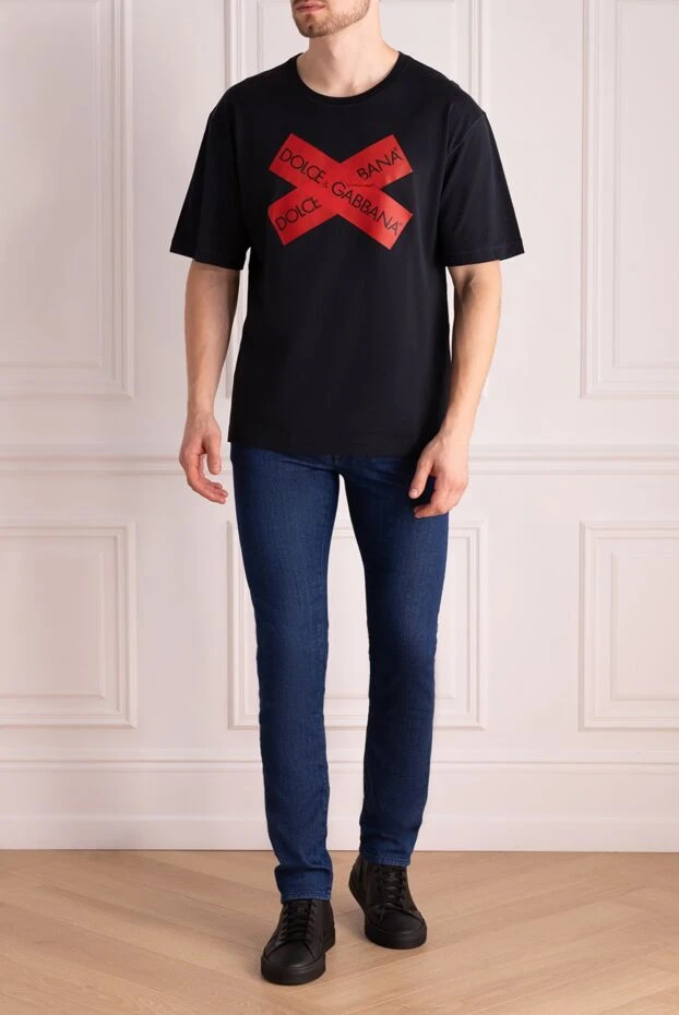 Dolce & Gabbana мужские футболка из хлопка черная мужская купить с ценами и фото 147222 - фото 2