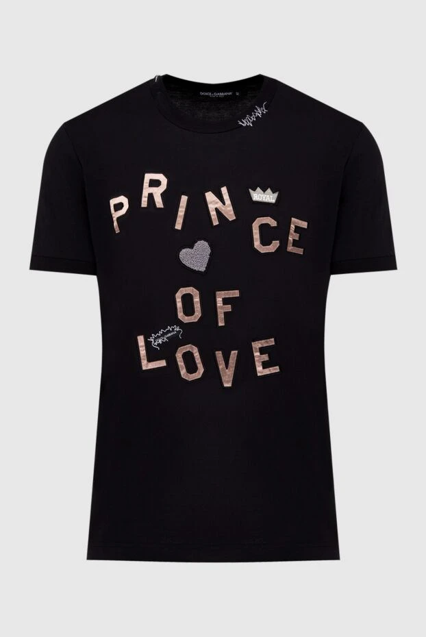 Dolce & Gabbana мужские футболка из хлопка черная мужская купить с ценами и фото 147224 - фото 1
